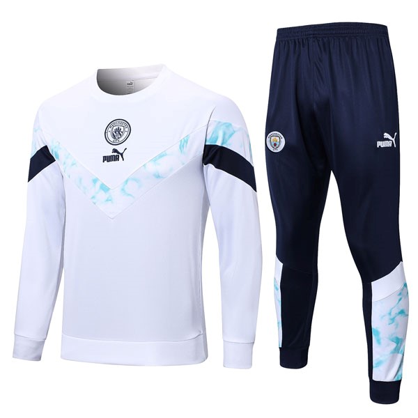 Sudadera De Training Manchester City 2022-2023 Blanco Azul